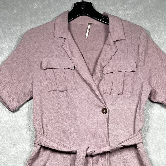 FREE PEOPLE CLEMENTINE MINI TIE WAIST DRESS ASH PURPLE WONEN’S SIZE SMALL - Picture 4 of 12